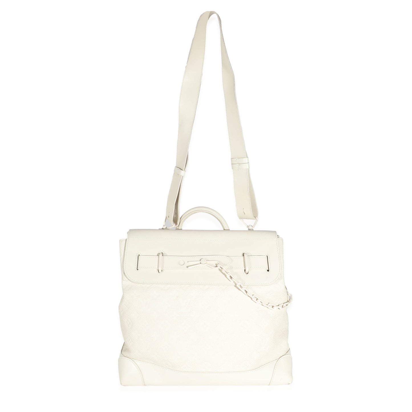 Louis Vuitton White Monogram Taurillon Leather Steamer PM