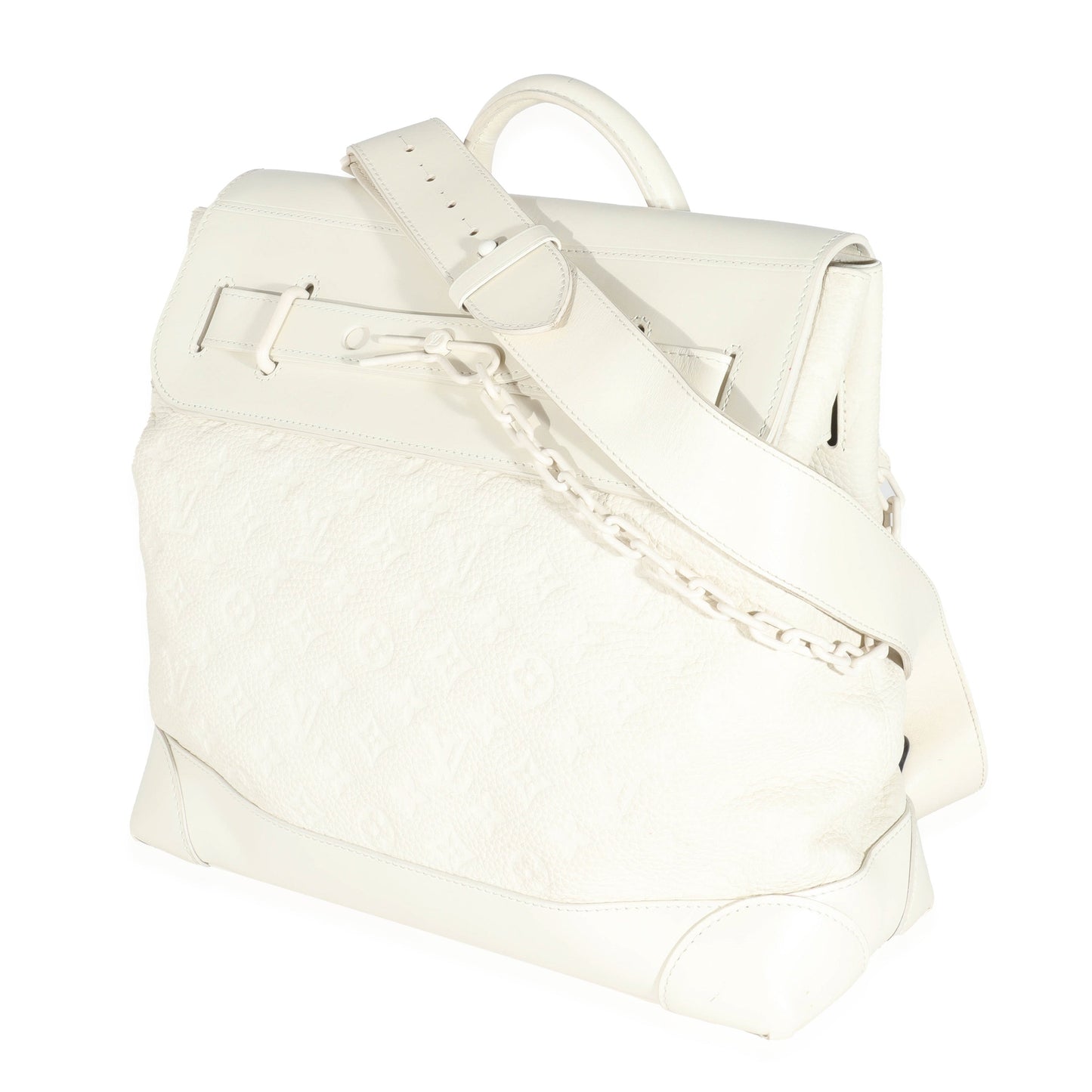 Louis Vuitton White Monogram Taurillon Leather Steamer PM