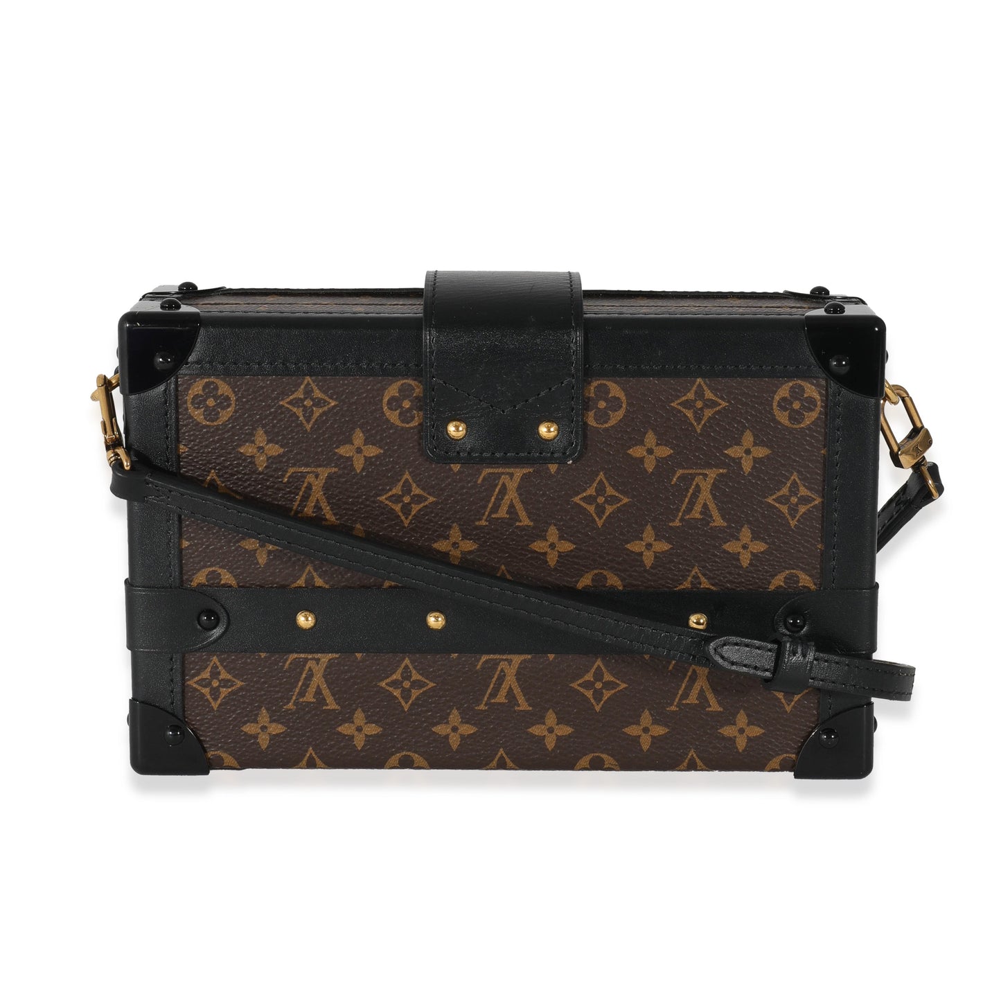 Louis Vuitton Monogram Canvas Black Calfskin Petite Malle