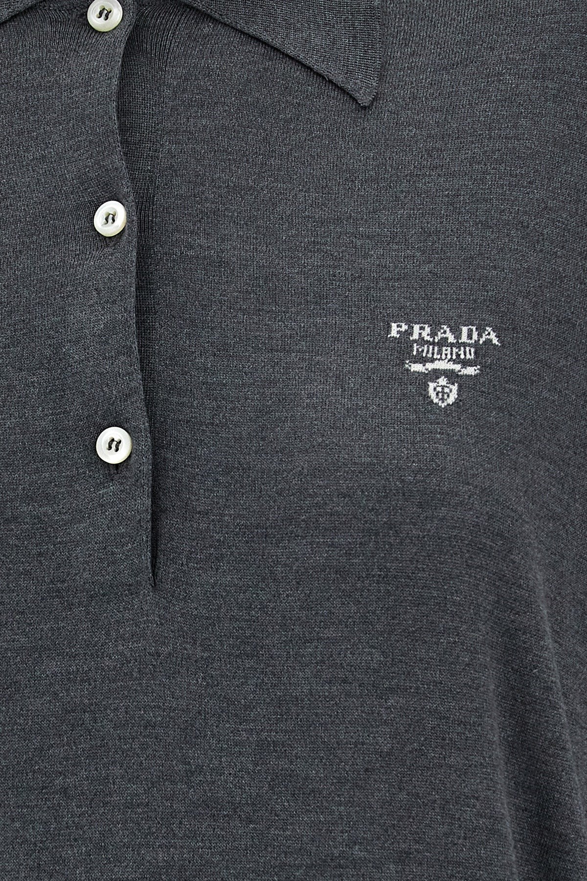 Prada Women Logo Intarsia Polo Shirt