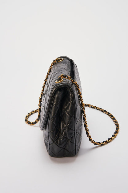 Vintage Chanel Single Flap Bag with Tassel - Black