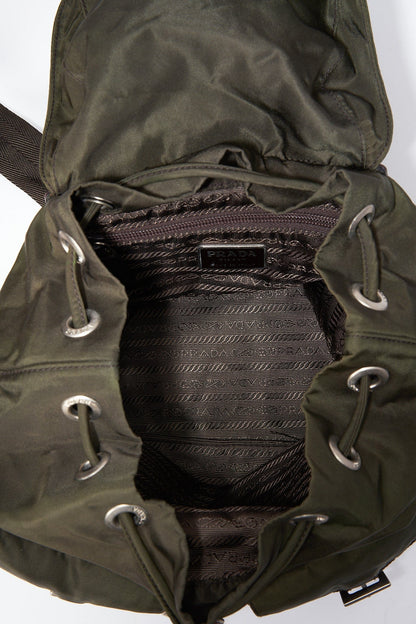 Prada Khaki Nylon Backpack