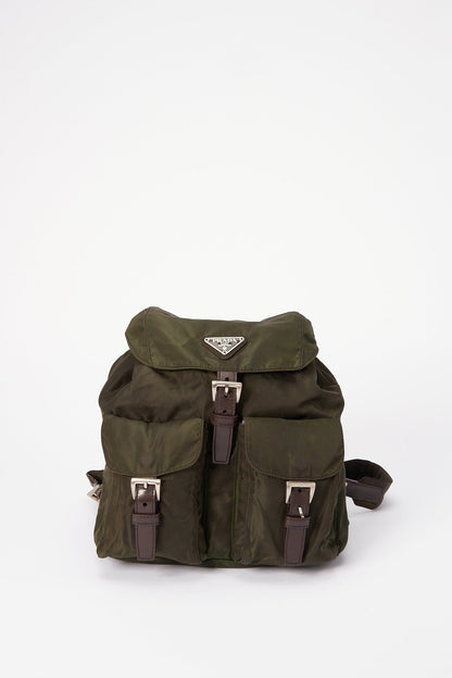 Prada Khaki Nylon Backpack