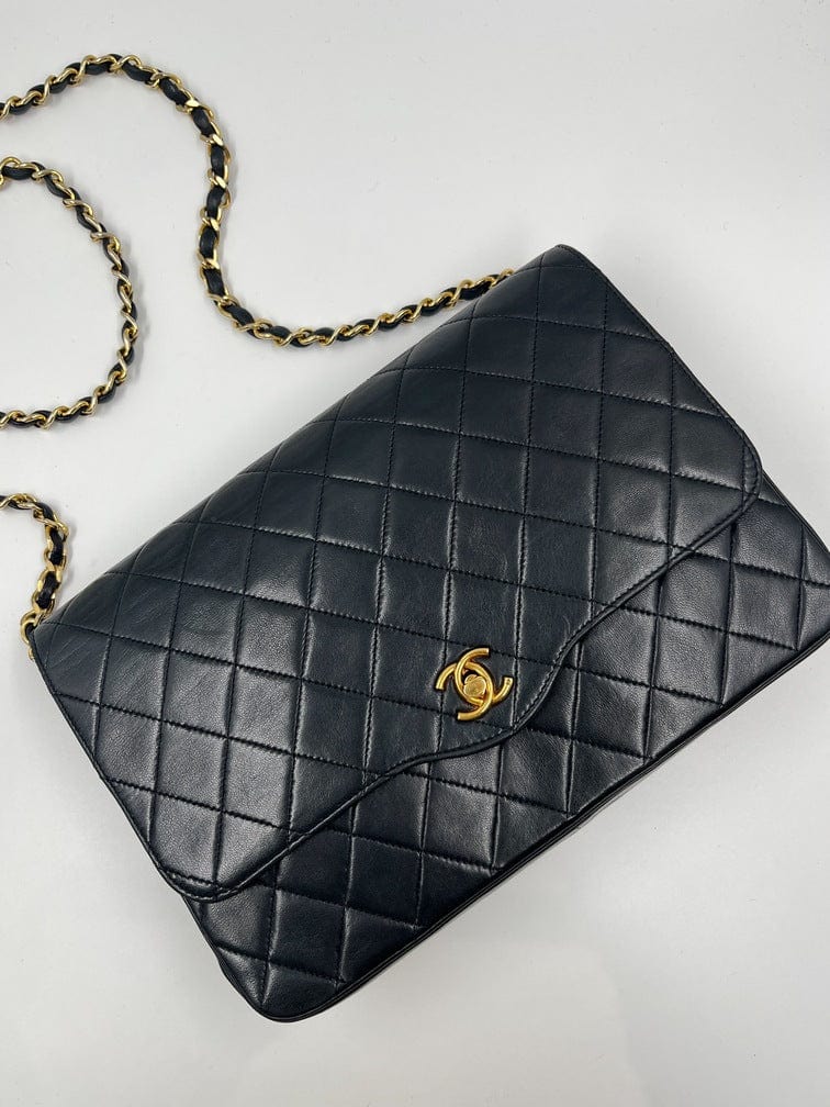 Vintage Chanel Black Single Flap Bag