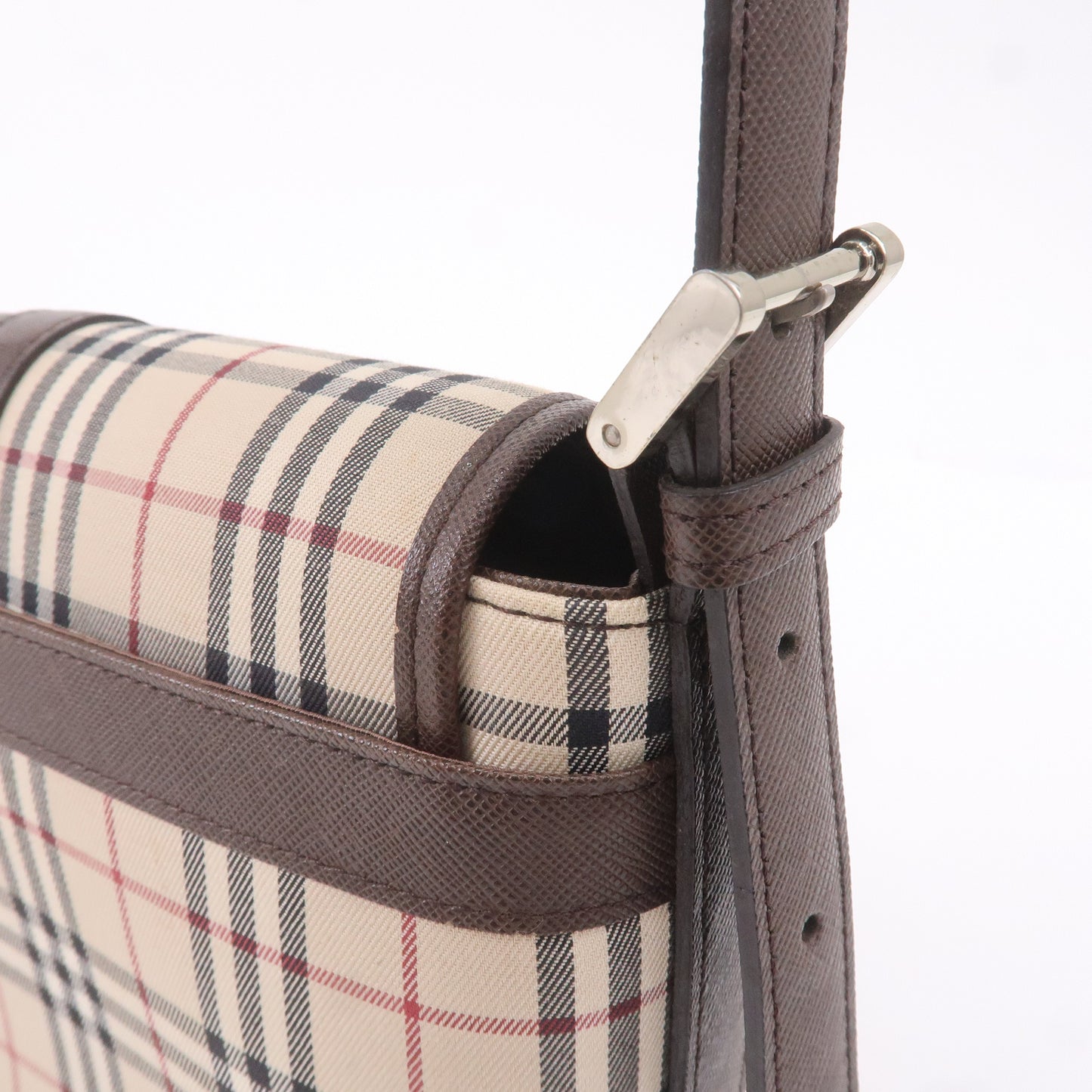 BURBERRY Canvas Leather Nova Check Shoulder Bag Hand Bag