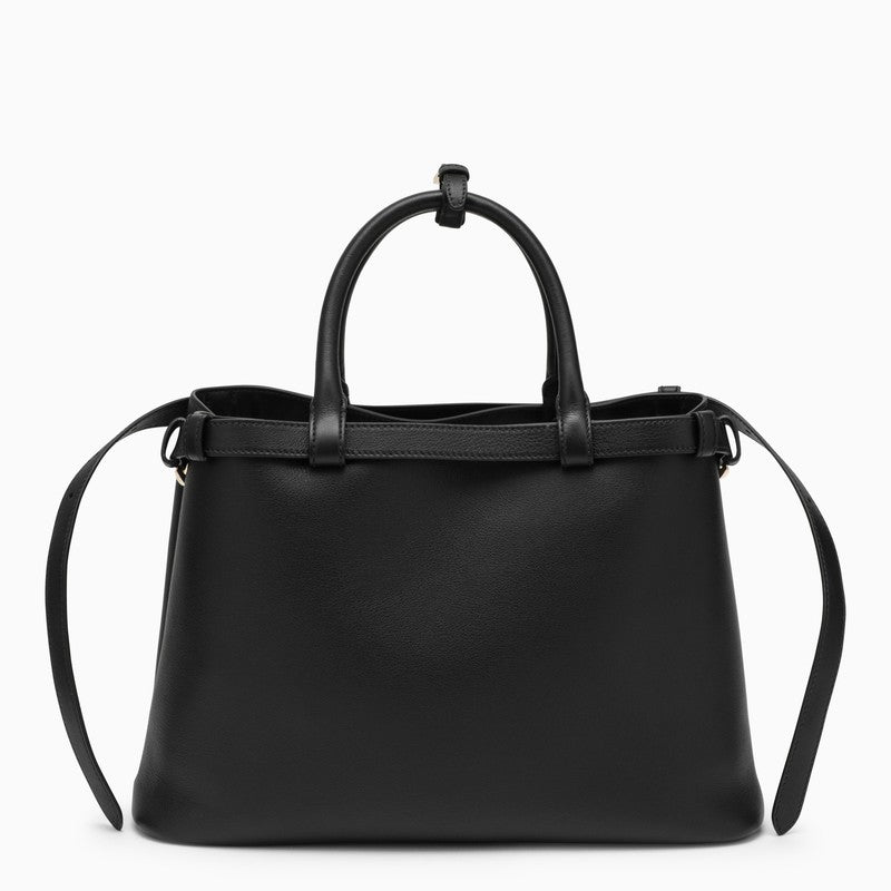 Prada Black Medium Leather Handbag With Belt Women