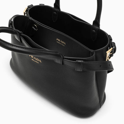 Prada Black Leather Small Buckle Bag With Belt Women