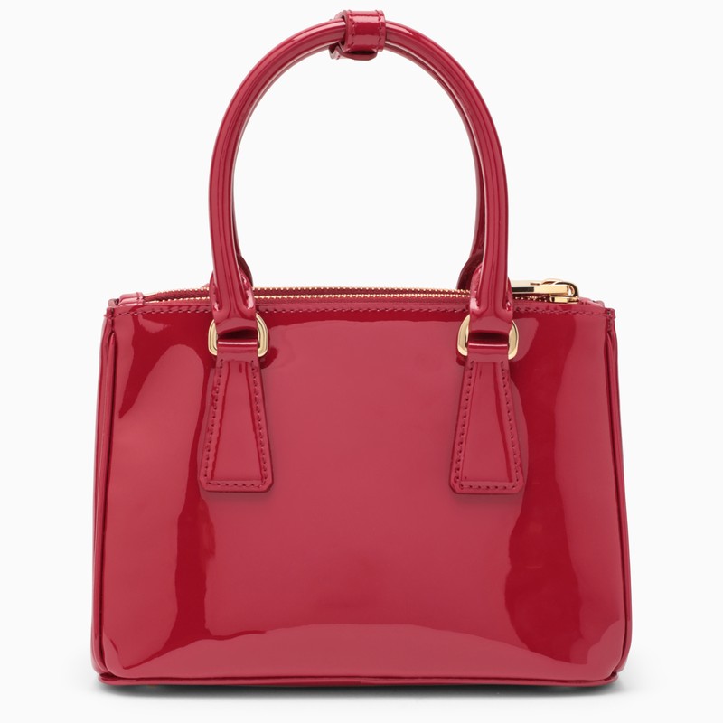 Prada Mini Galleria Bag In Cherry Patent Leather Women