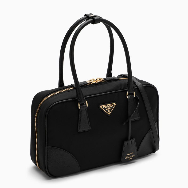 Prada Re-Edition 1978 Re-Nylon And Saffiano Medium Black Top Case Women