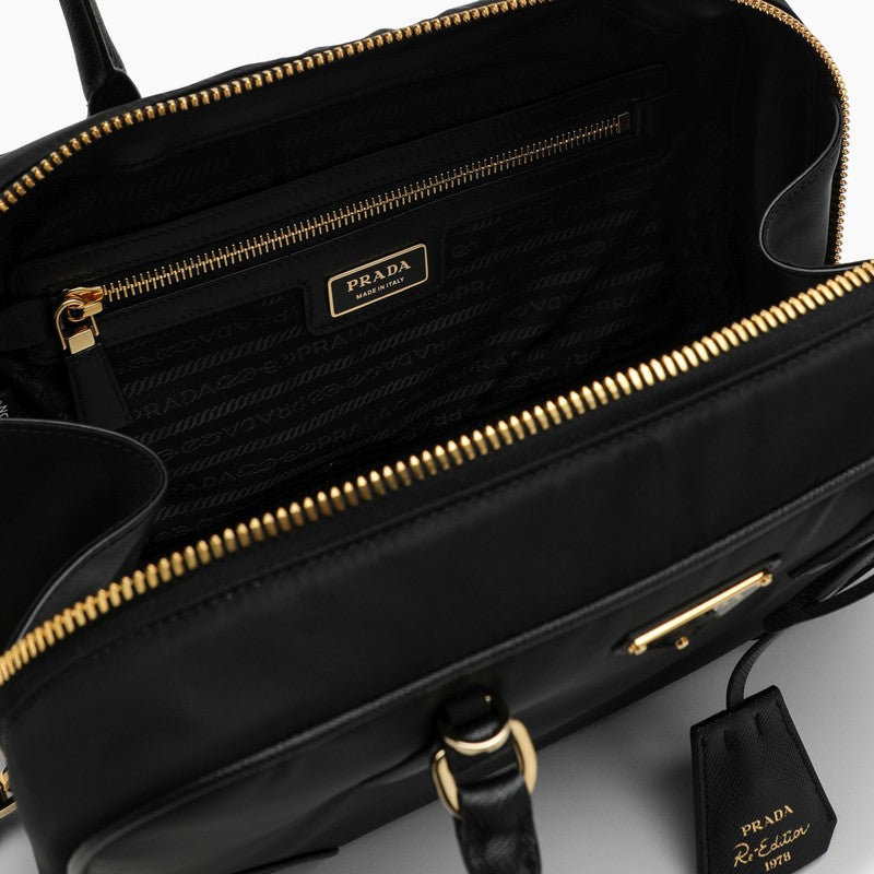 Prada Re-Edition 1978 Re-Nylon And Saffiano Medium Black Top Case Women