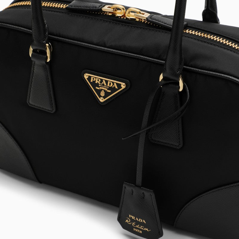 Prada Re-Edition 1978 Re-Nylon And Saffiano Medium Black Top Case Women