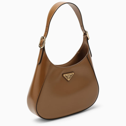 Prada Cleo Brown Leather Shoulder Bag Women