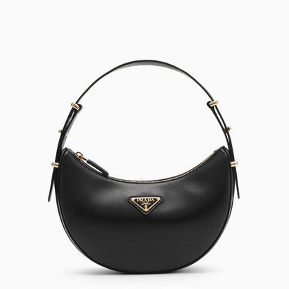 Prada Black Leather Prada Arqué Bag Women