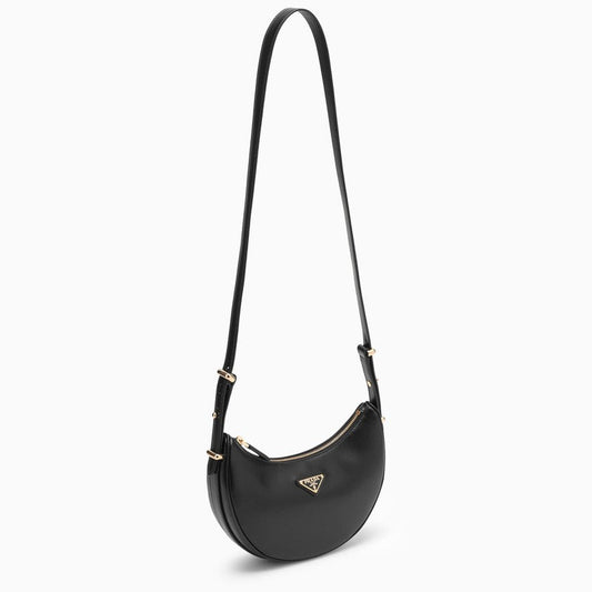 Prada Black Leather Prada Arqué Bag Women