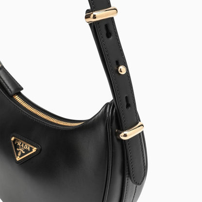 Prada Black Leather Prada Arqué Bag Women