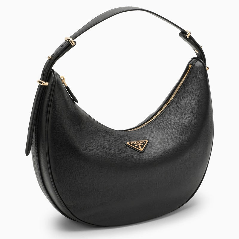 Prada Prada Arqué Black Large Leather Shoulder Bag Women