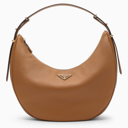 Prada Prada Arqué Caramel Large Leather Shoulder Bag Women