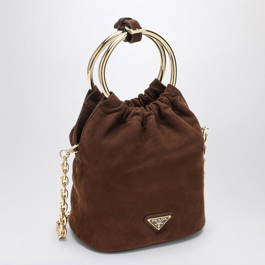 Prada Brown Suede Mini Bag Women