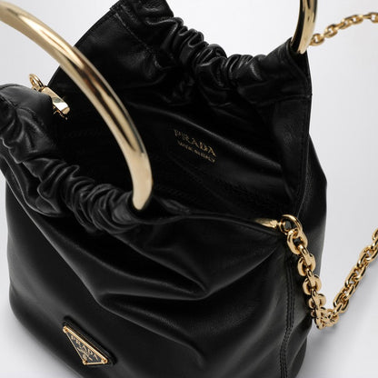 Prada Black Nappa Leather Mini Bucket Bag Women