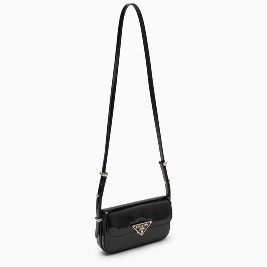 Prada Black Patent Leather Shoulder Bag Women