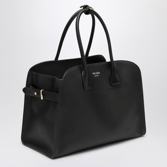 Prada Black Leather Large Handbag Women