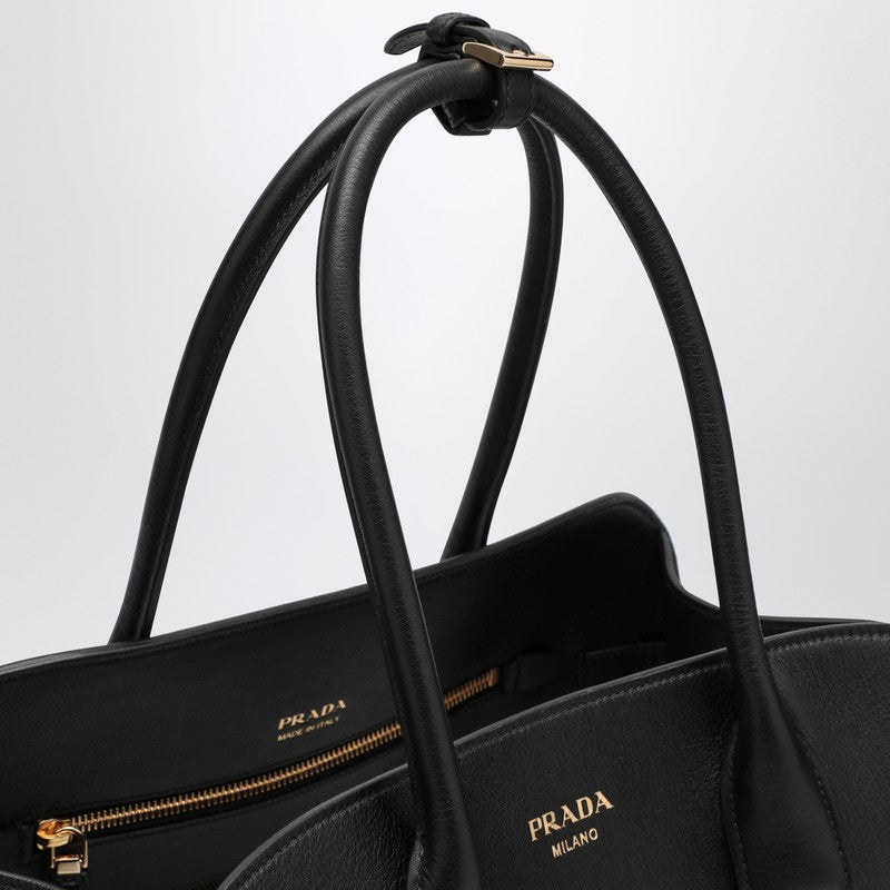 Prada Black Leather Large Handbag Women