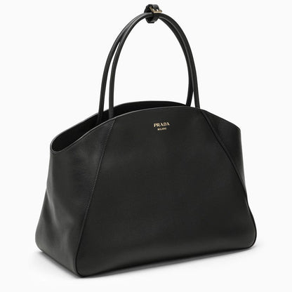 Prada Black Leather Large Handbag Women