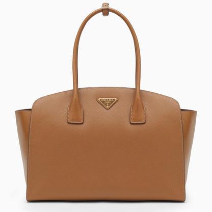 Prada Large Caramel-Coloured Leather Shopping Bag Women