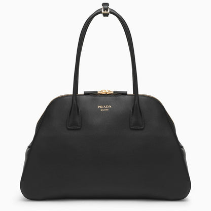 Prada Large Black Leather Shopping Bag Women