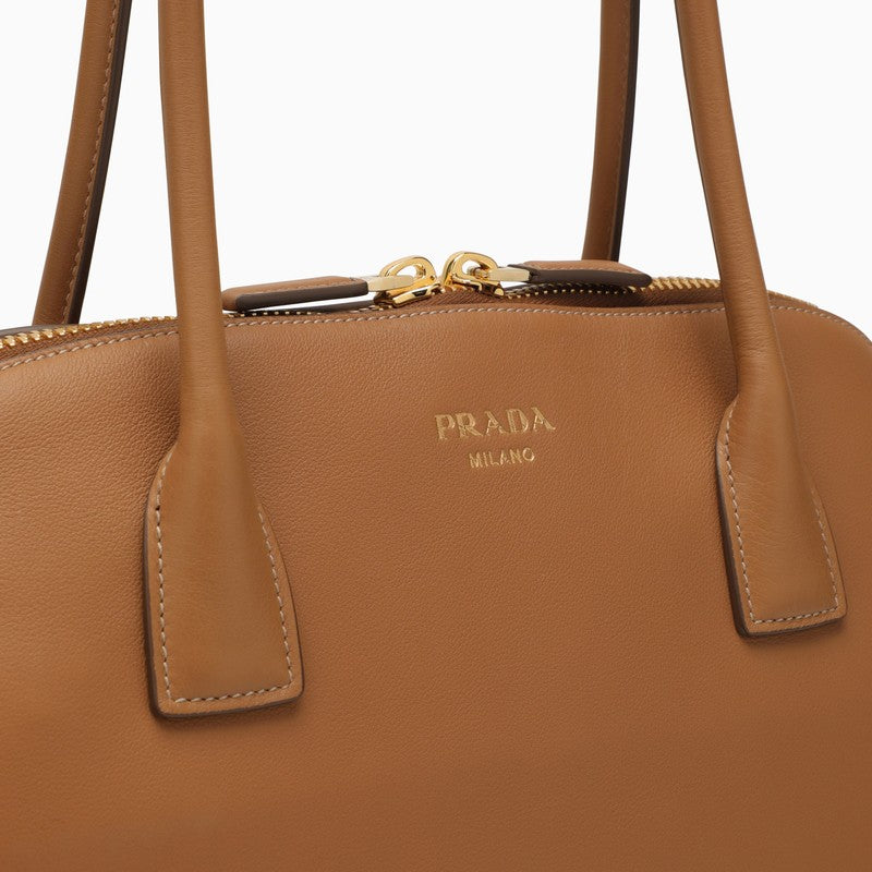 Prada Large Caramel-Coloured Leather Shopping Bag Women