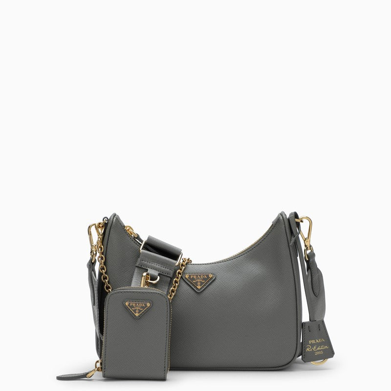 Prada Re-Edition 2005 Slate-Coloured Saffiano Bag Women