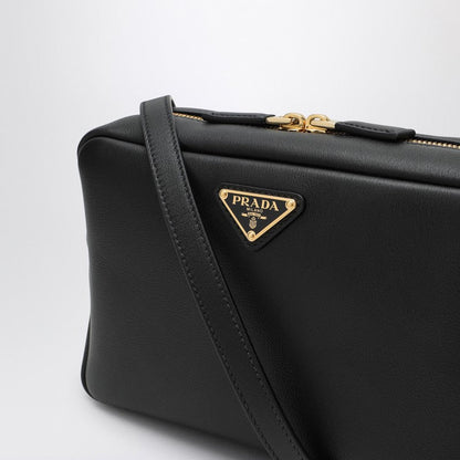 Prada Black Leather Camera Bag With Logo Women