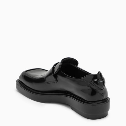 Prada Black Brushed Leather Loafers Women