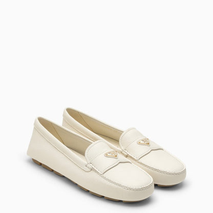 Prada Ivory Leather Loafer Women