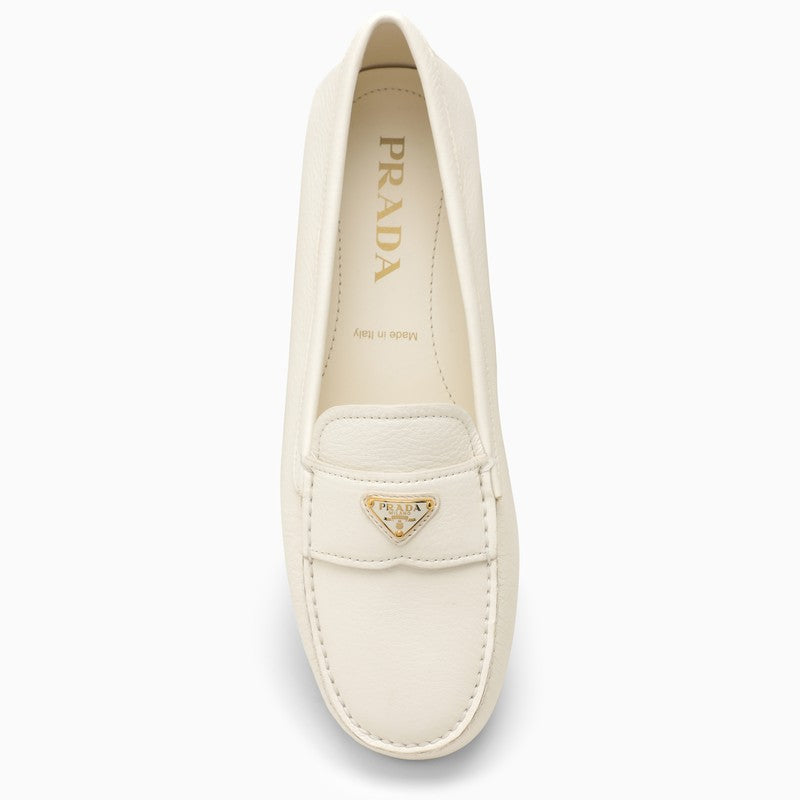 Prada Ivory Leather Loafer Women