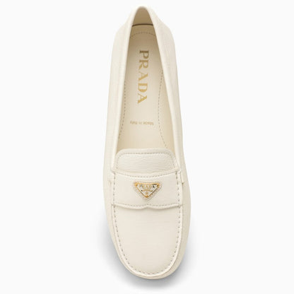 Prada Ivory Leather Loafer Women