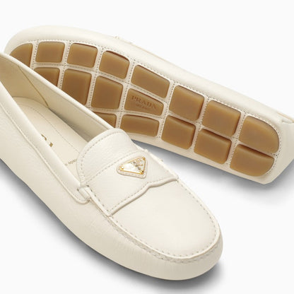 Prada Ivory Leather Loafer Women