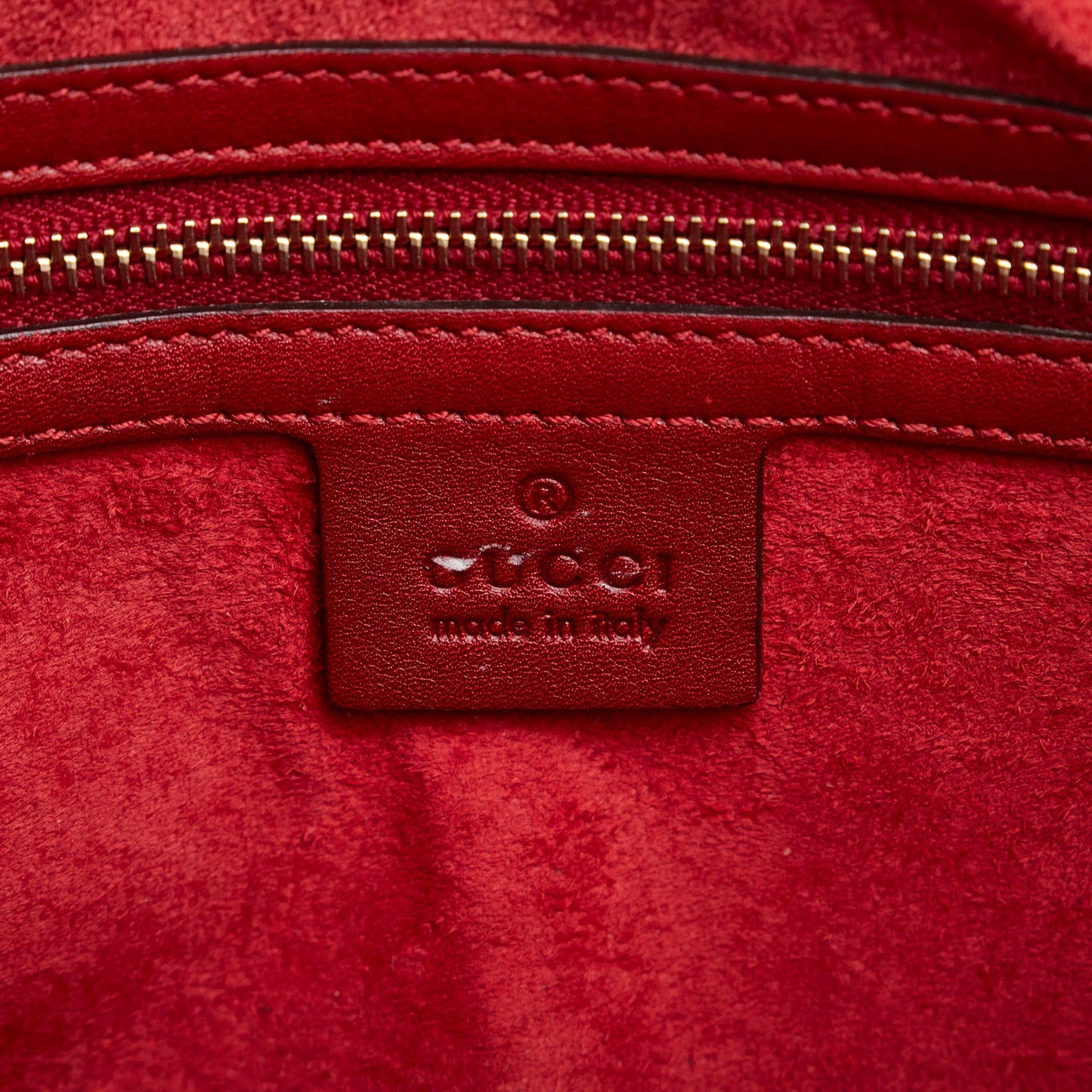 Red Gucci Guccissima Mayfair Tote Bag