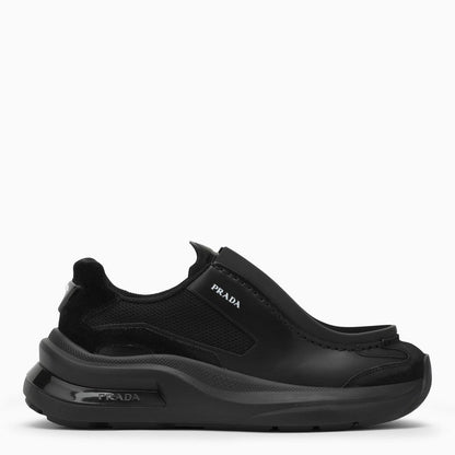 Prada Black Leather Systeme Trainer Women