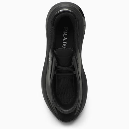 Prada Black Leather Systeme Trainer Women