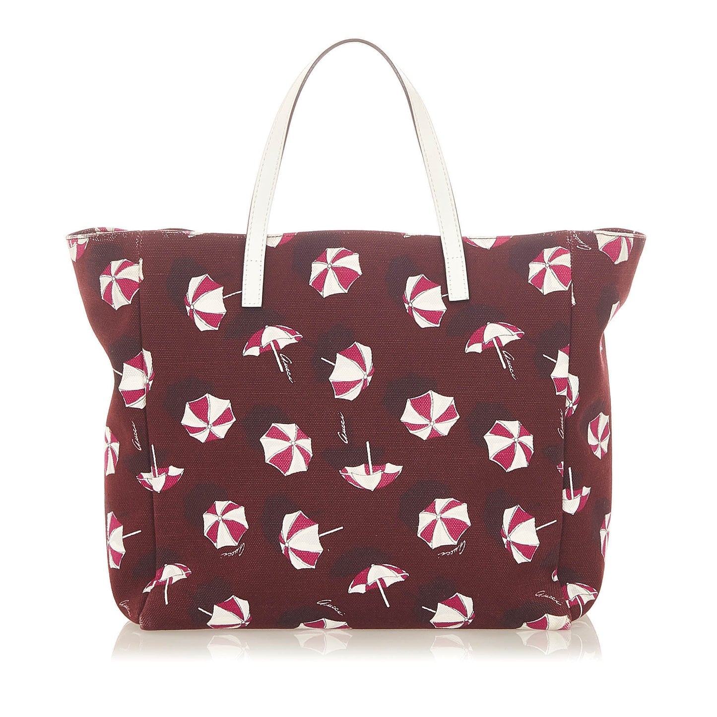 Red Gucci Printed Canvas Tote Bag