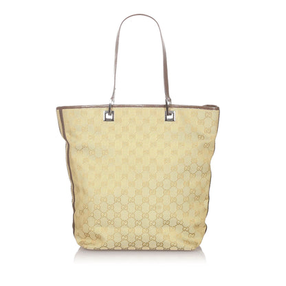 Brown Gucci GG Canvas Web Tote Bag