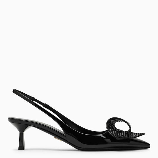 Prada Black Patent Leather Slingback Women