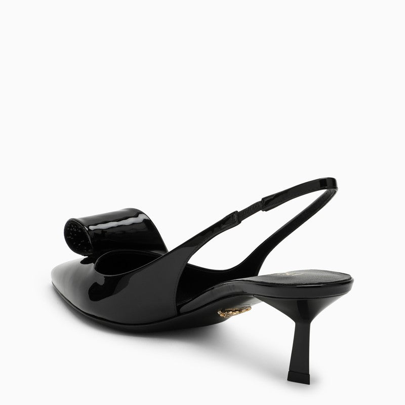 Prada Black Patent Leather Slingback Women