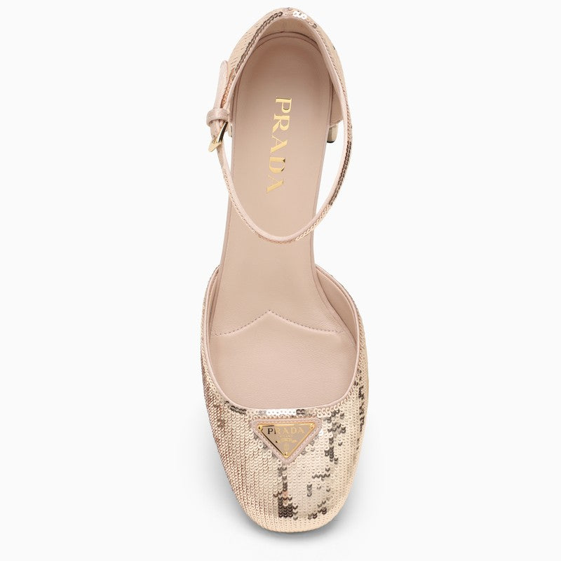 Prada Cameo Satin Pumps With Sequins Women