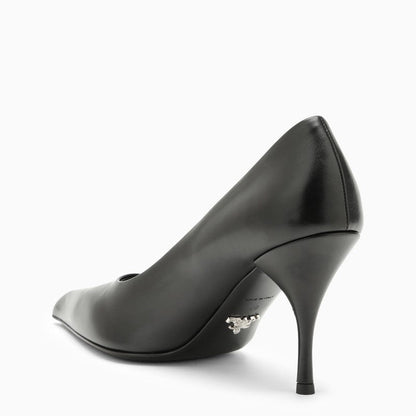 Prada Black Pointed Pumps In Leather Women