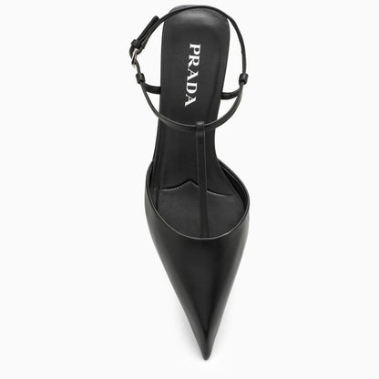 Prada Black Leather Slingback Décolleté Women