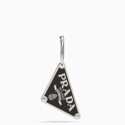 Prada Black Symbole Pendant Single Earring Women