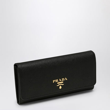 Prada Black/Gold Saffiano Wallet Women