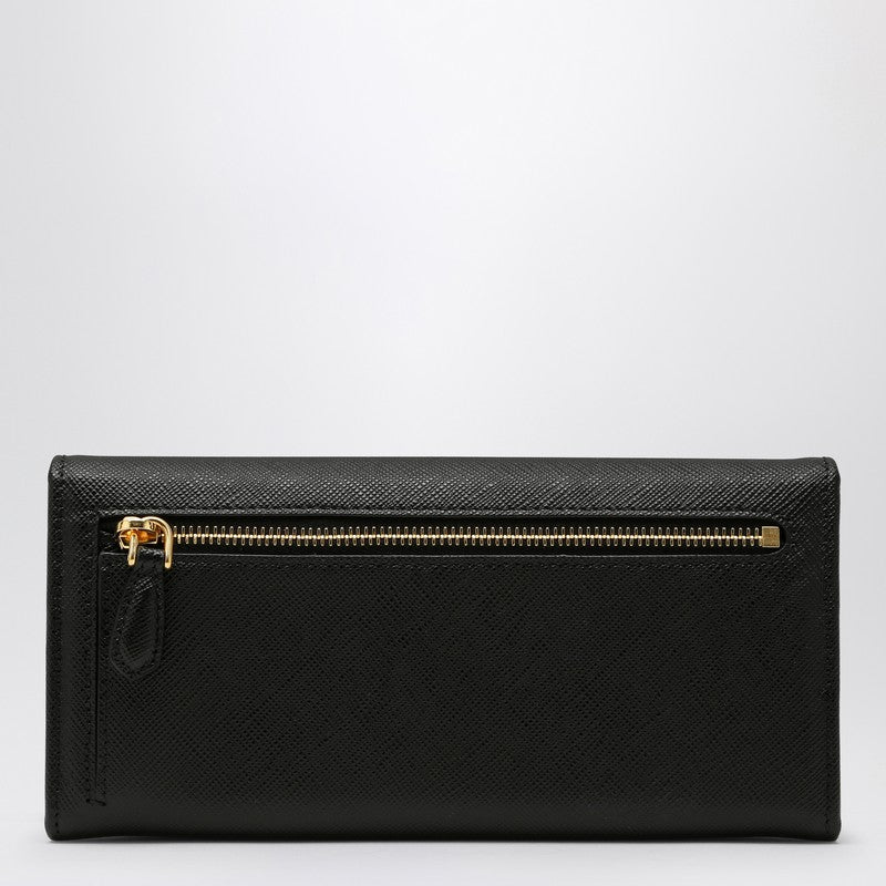 Prada Black/Gold Saffiano Wallet Women